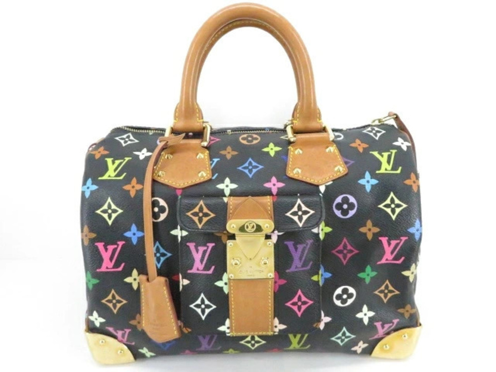 LOUIS VUITTON Bag Handbag Speedy Multicolor Noir Black